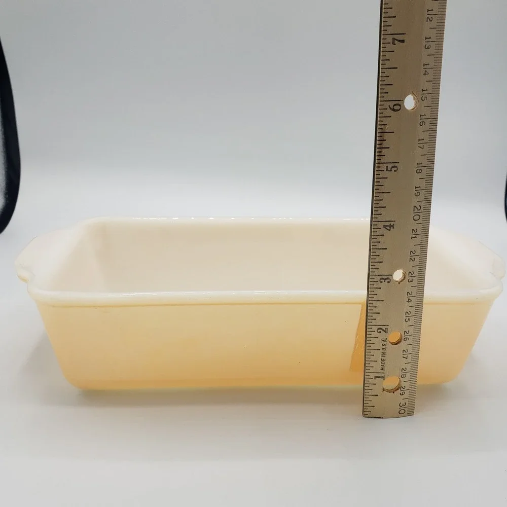 Vintage Fire King Peach Lustre Luster 1‎ quart Loaf Pan # 409 USA